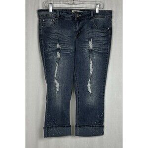 L.E.I. Women’s Size 13 Ashley Low Rise Raya Low Rise Cropped Capri Jeans